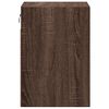 vidaXL v&aelig;gh&aelig;ngt sengebord med LED-lys brun egetr&aelig;sfarve