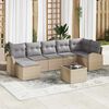 vidaXL Havesofa S&aelig;t med pude 8 pcs Beige Poly rattan