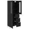 vidaXL Highboard med skuffe Sort eg 69,5 x 34 x 90 cm Konstrueret tr&aelig;