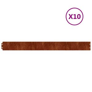 vidaXL pl&aelig;nekanter 10 stk. 10x103 cm fleksibel cortenst&aring;l