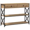 vidaXL Konsol Bord artisan eg 100 x 28 x 75 cm Laminat tr&aelig; og metal