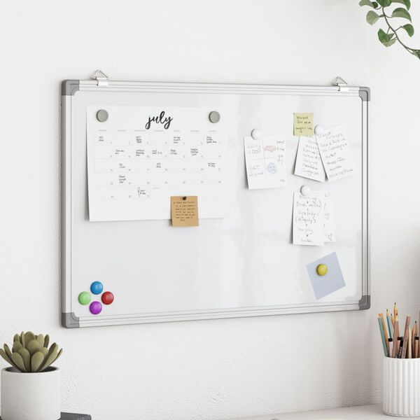 vidaXL magnetisk whiteboard 80x60x1,7 cm aluminium