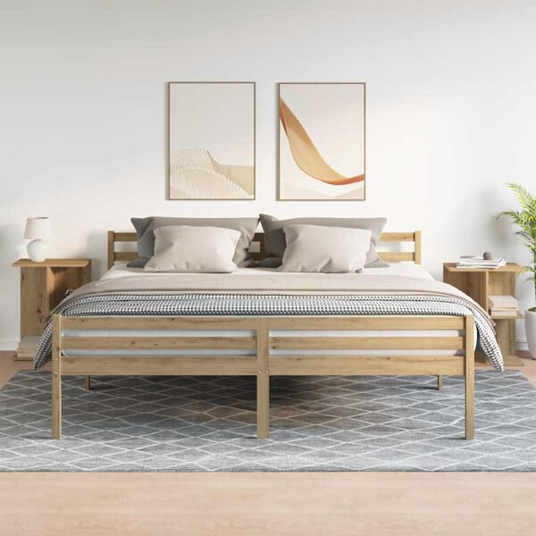 vidaXL sengeborde 2 stk. 46,5x29x61 cm konstrueret træ egetræsfarve