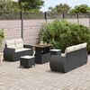 vidaXL Havesofa S&aelig;t 8 pcs Sort polyrattan