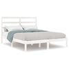 vidaXL sengeramme 135x190 cm dobbelt massivt fyrretr&aelig; hvid