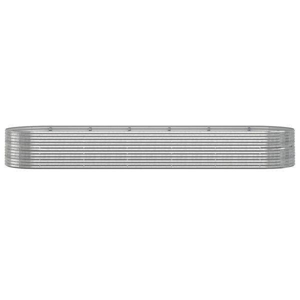 vidaXL plantekrukke 510x140x68 cm pulverlakeret stål sølvfarvet