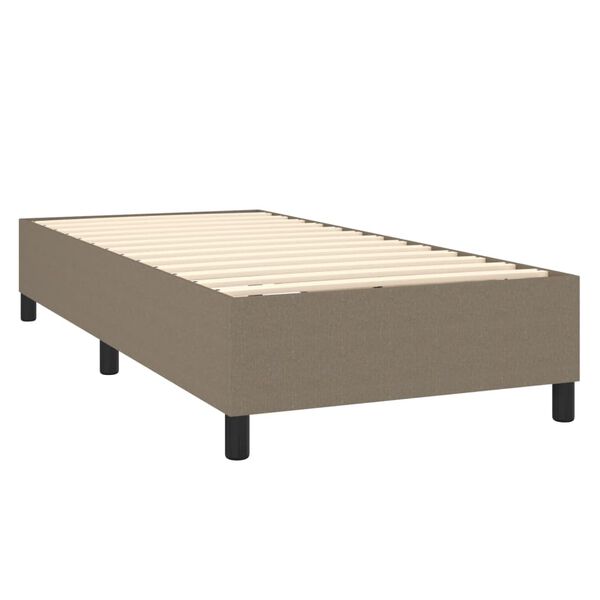 vidaXL Boxspring sengeramme Taupe 100x200 cm Stof