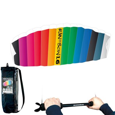 RHOMBUS parafoildrage med regnbuedesign, 160x55 cm