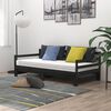 vidaXL daybed med udtr&aelig;k 2x(90x200) cm massivt fyrretr&aelig; sort