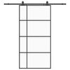 vidaXL skyded&oslash;r med hardwares&aelig;t 102,5x205 cm ESG glas sort