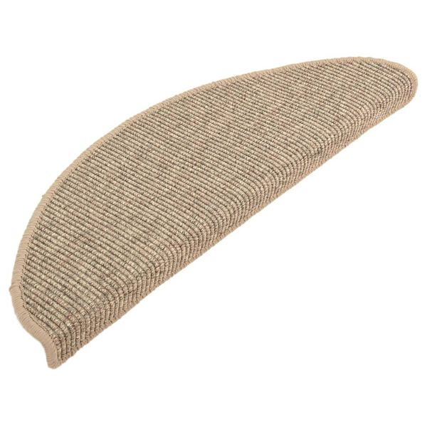 vidaXL trappemåtter 15 stk. 65x21x4 cm mørkebeige halvrund store