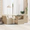 vidaXL Havesofa S&aelig;t med pude med opbevaring 7 pcs Beige Poly Rattan