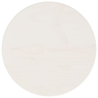 vidaXL bordplade Ø30x2,5 cm massivt fyrretræ hvid