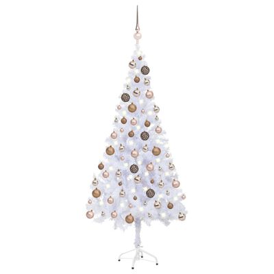 vidaXL kunstigt juletræ med lys og kuglesæt 180 cm 620 grene
