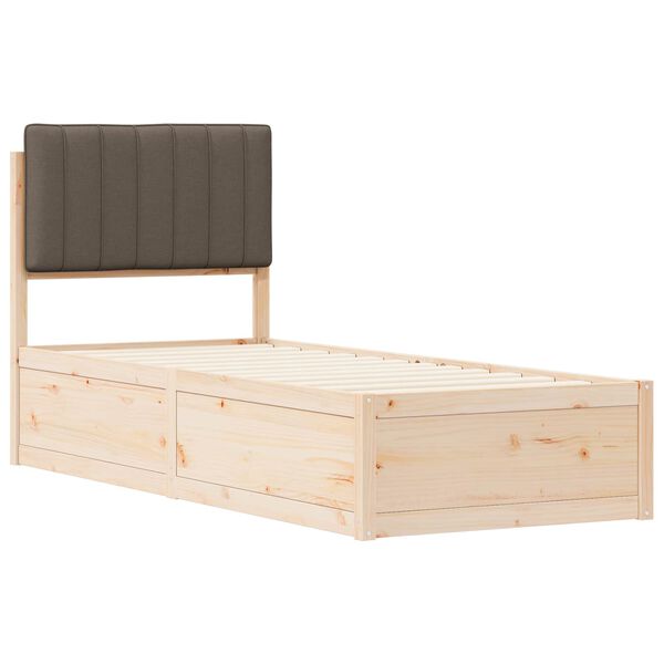 vidaXL Sengestel med Polstret Hovedgavl Gr&aring;brun 80 x 200 cm