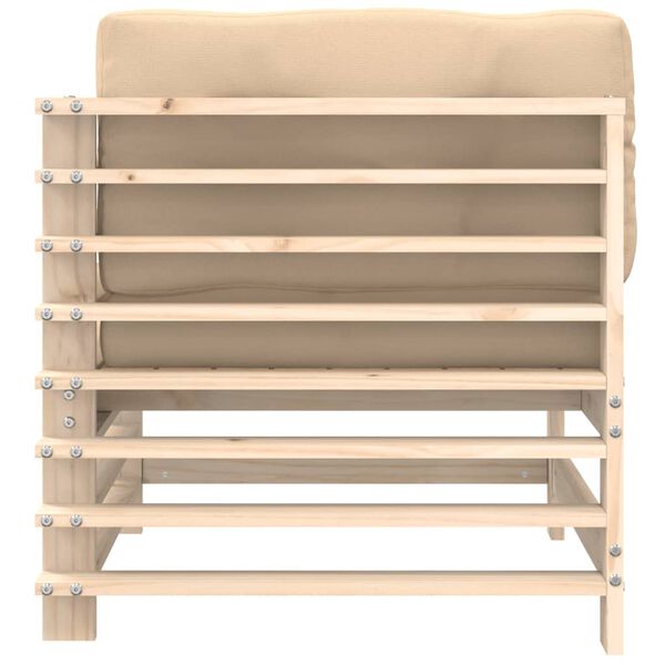 vidaXL hj&oslash;rnemodul med hynder massivt fyrretr&aelig;