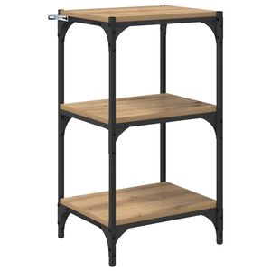 vidaXL Bogskab 3 niveauer 40 x 33 x 70,5 cm Ingeni&oslash;rt tr&aelig; og jern