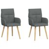 vidaXL Spisestole 2 pcs Stof M&oslash;rkegr&aring; 60 x 56 x 96 cm
