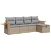vidaXL sofas&aelig;t til haven 5 dele med hynder polyrattan beige