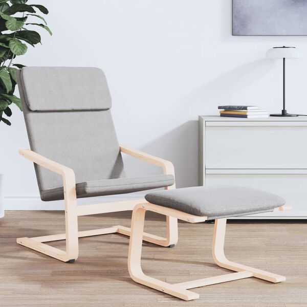 vidaXL fodskammel 51x41x40 cm stof lysegrå