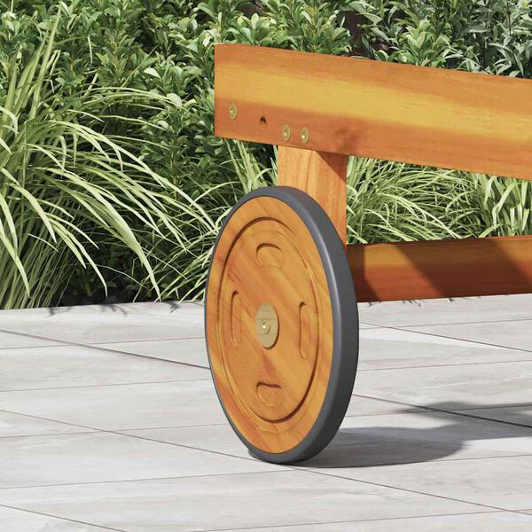vidaXL Plads Hjul 2 pcs Brun 20.5 x 20.5 x 2 cm Massivt Akacietr&aelig;