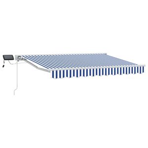 vidaXL Manuel markise-ramme med LED-lys Bl&aring; og Hvid 2,5 x 2 m