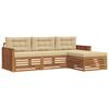 vidaXL Udend&oslash;rs sofagruppe med pude 4 pcs Naturlig og Beige