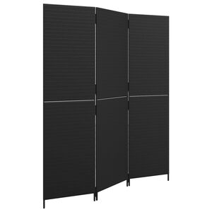 vidaXL rumdeler 3 paneler polyrattan sort