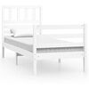 vidaXL sengeramme 100x200 cm massivt tr&aelig; hvid