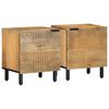 vidaXL sengeborde 2 stk. 40x33x46 cm massivt mangotr&aelig; brun