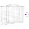 vidaXL buede gabionkurve 11 stk. 200x50x140/160 cm galvaniseret jern