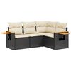 vidaXL sofas&aelig;t til haven 4 dele med hynder polyrattan sort