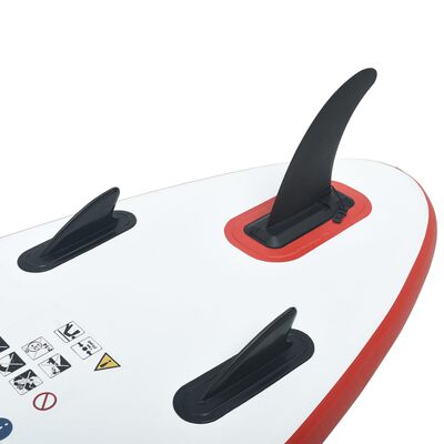 vidaXL Stand Up Paddle Board-sæt SUP surfbræt oppustelig rød og hvid