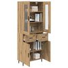 vidaXL Highboard med skuffe 2 pcs Artisan Egetr&aelig; Konstrueret tr&aelig;