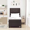 vidaXL Box spring seng med madras M&oslash;rkebrun 80 x 200 cm Stof
