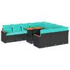 vidaXL sofas&aelig;t til haven 11 dele med hynder polyrattan sort