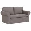 vidaXL Sofa 120cm 2 pcs Gr&aring;brun Metal