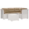vidaXL 4-personers Have Sofa med Hynder Rattan Look PP Hvid