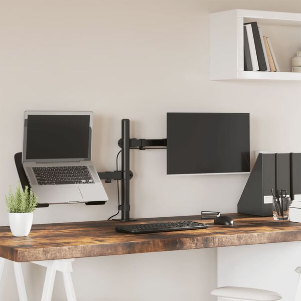 vidaXL skærmstativ VESA 75/100 mm stål sort