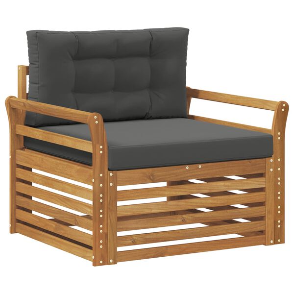 vidaXL Udend&oslash;rs sofagruppe Soli Akacietr&aelig; og polyester Naturfarvet