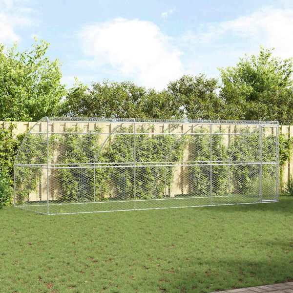 vidaXL Hundehus 3 pcs S&oslash;lv 6 x 2 x 2 m Galvaniseret st&aring;l