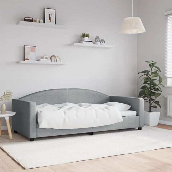 vidaXL daybed 90x190 cm stof lysegrå