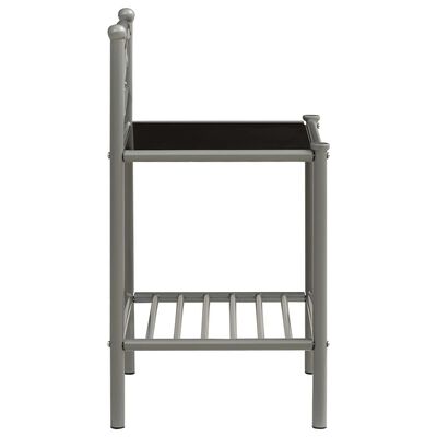 vidaXL sengeskab 43x33x65 cm metal og glas grå og sort