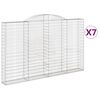 vidaXL buede gabionkurve 7 stk. 300x30x180/200 cm galvaniseret jern