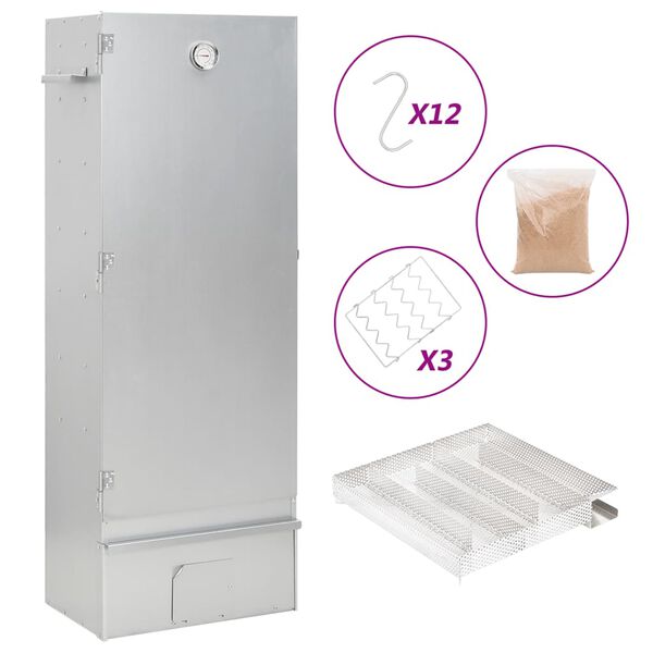 vidaXL rygeovn med generator til koldr&oslash;gning galvaniseret st&aring;l