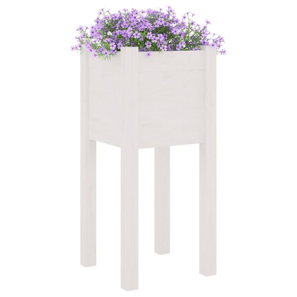 vidaXL plantekasser 2 stk. 31x31x70 cm massivt fyrretræ hvid