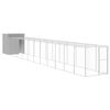 vidaXL h&oslash;nsehus med l&oslash;beg&aring;rd 165x1271x181 cm galvaniseret st&aring;l lysegr&aring;