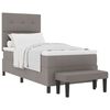vidaXL Box spring seng med hovedg&aelig;rde Gr&aring;brun 100 x 200 cm Stof