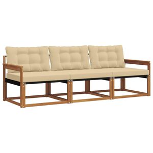 vidaXL Udend&oslash;rs sofagruppe 3 stk. 3-personers Naturlig og Beige
