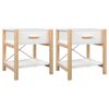 vidaXL sengeborde 2 stk. 42x38x45 cm konstrueret tr&aelig; hvid